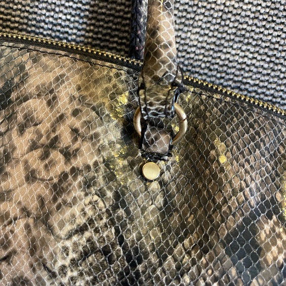Victoria's Secret Snakeskin Satchel with Gold Chain - Picture 4 of 13